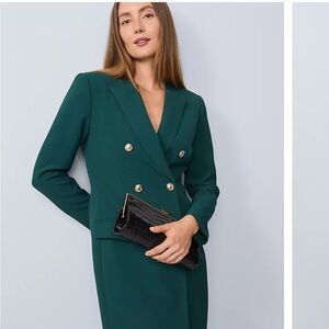 Ann Taylor Green Double-Breasted Dress